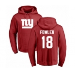 Football New York Giants #18 Bennie Fowler Red Name & Number Logo Pullover Hoodie