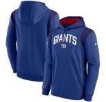 Mens New York Giants Blue Sideline Stack Performance Pullover Hoodie