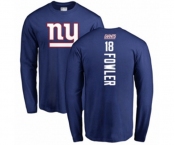 Football New York Giants #18 Bennie Fowler Royal Blue Backer Long Sleeve T-Shirt