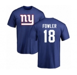 Football New York Giants #18 Bennie Fowler Royal Blue Name & Number Logo T-Shirt