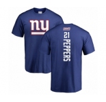 Football New York Giants #21 Jabrill Peppers Royal Blue Backer T-Shirt