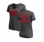 Football Women's New York Giants #30 Antonio Hamilton Ash One Color T-Shirt