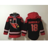 Men's Arizona Cardinals #18 Marvin Harrison Jr. Black Ageless Must-Have Lace-Up Pullover Hoodie