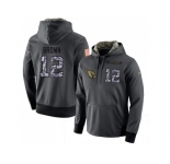 NFL Men's Nike Arizona Cardinals #12 John Brown Stitched Black Anthracite Salute to Service Player Performance Hoodie
