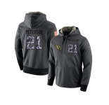 NFL Men's Nike Arizona Cardinals #21 Patrick Peterson Stitched Black Anthracite Salute to Service Player Performance Hoodie