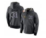 NFL Men's Nike Arizona Cardinals #31 David Johnson Stitched Black Anthracite Salute to Service Player Performance Hoodie