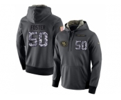 Men San Francisco 49ers #50 Reuben Foster Stitched Black Anthracite Salute to Service Player Performance Hoodie