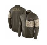 Men San Francisco 49ers Nike Olive Salute to Service Sideline Hybrid Half-Zip Pullover Jacket