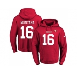 Nike San Francisco 49ers #16 Joe Montana Red Name & Number Pullover NFL Hoodie