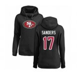 Football Women's San Francisco 49ers #17 Emmanuel Sanders Black Name & Number Logo Pullover Hoodie