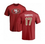 Football San Francisco 49ers #17 Emmanuel Sanders Red Name & Number Logo T-Shirt