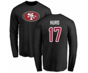 Football San Francisco 49ers #17 Jalen Hurd Black Name & Number Logo Long Sleeve T-Shirt