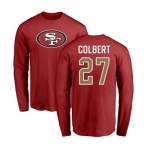 Football San Francisco 49ers #27 Adrian Colbert Red Name & Number Logo Long Sleeve T-Shirt