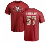 Football San Francisco 49ers #57 Dre Greenlaw Red Name & Number Logo T-Shirt