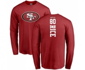 Football San Francisco 49ers #80 Jerry Rice Red Backer Long Sleeve T-Shirt