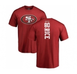 Football San Francisco 49ers #80 Jerry Rice Red Backer T-Shirt