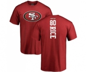 Football San Francisco 49ers #80 Jerry Rice Red Backer T-Shirt