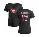 Football Women's San Francisco 49ers #17 Emmanuel Sanders Black Name & Number Logo T-Shirt