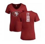 Football Women's San Francisco 49ers #17 Jalen Hurd Red Backer T-Shirt