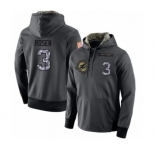 Football Men's Miami Dolphins #3 Josh Rosen Stitched Black Anthracite Salute to Service Player Performance Hoodie