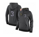 Football Women's Miami Dolphins #3 Josh Rosen Stitched Black Anthracite Salute to Service Player Performance Hoodie