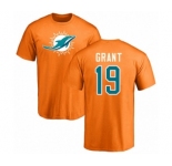 NFL Nike Miami Dolphins #19 Jakeem Grant Orange Name & Number Logo T-Shirt