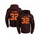 Nike Cleveland Browns #32 Jim Brown Brown Name & Number Pullover NFL Hoodie