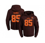 Nike Cleveland Browns #85 David Njoku Brown Name & Number Pullover NFL Hoodie
