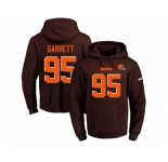 Nike Cleveland Browns #95 Myles Garrett Brown Name & Number Pullover NFL Hoodie