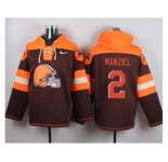 Nike Cleverland Browns #2 Johnny Manziel Brown Player Pullover NFL Hoodie