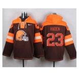 Nike Cleverland Browns #23 Joe Haden Brown Player Pullover NFL Hoodie