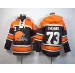 nike nfl jerseys cleveland browns #73 joe thomas orange-brown[pullover hooded sweatshirt]