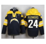 Nike San Diego Chargers #24 Brandon Flowers Navy Blue Player Pullover Hoodie