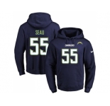 Nike San Diego Chargers #55 Junior Seau Navy Blue Name & Number Pullover NFL Hoodie