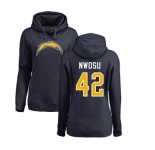NFL Women's Nike Los Angeles Chargers #42 Uchenna Nwosu Navy Blue Name & Number Logo Pullover Hoodie