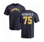NFL Nike Los Angeles Chargers #75 Michael Schofield Navy Blue Name & Number Logo T-Shirt