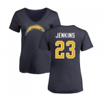 NFL Women's Nike Los Angeles Chargers #23 Rayshawn Jenkins Navy Blue Name & Number Logo T-Shirt