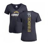 NFL Women's Nike Los Angeles Chargers #75 Michael Schofield Navy Blue Backer T-Shirt