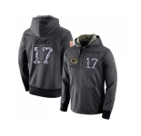 NFL Men's Nike Green Bay Packers #17 Davante Adams Stitched Black Anthracite Salute to Service Player Performance Hoodie