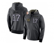 NFL Men's Nike Green Bay Packers #17 Davante Adams Stitched Black Anthracite Salute to Service Player Performance Hoodie