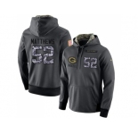 NFL Men's Nike Green Bay Packers #52 Clay Matthews Stitched Black Anthracite Salute to Service Player Performance Hoodie