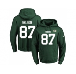 Nike Green Bay Packers #87 Jordy Nelson Green Name & Number Pullover NFL Hoodie