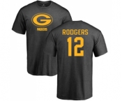 Football Green Bay Packers #12 Aaron Rodgers Ash One Color T-Shirt