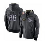 Football Men's New York Jets #26 Le'Veon Bell Stitched Black Anthracite Salute to Service Player Performance Hoodie