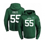 Football Men's New York Jets #55 Ryan Kalil Green Name & Number Pullover Hoodie