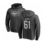 Football New York Jets #61 Alex Lewis Ash One Color Pullover Hoodie