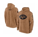 Men's New York Jets 2023 Brown Salute to Service Pullover Hoodie