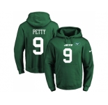 Nike New York Jets #9 Bryce Petty Green Name & Number Pullover NFL Hoodie