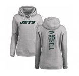 Football Women's New York Jets #26 Le'Veon Bell Ash Backer Pullover Hoodie