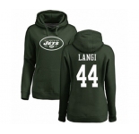 Football Women's New York Jets #44 Harvey Langi Green Name & Number Logo Pullover Hoodie